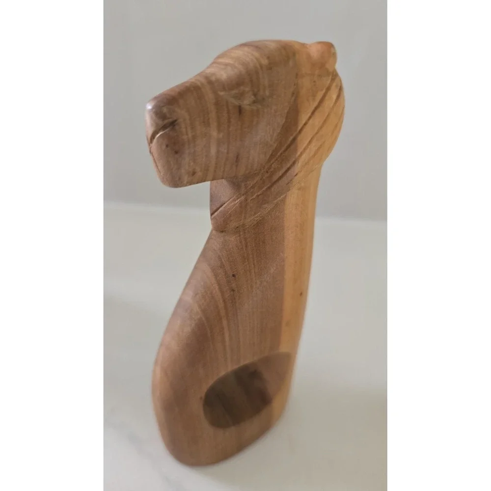 Vintage African Animals‎ Besmo Kenya Hand Carved Wooden Napkin Rings Set Of Six